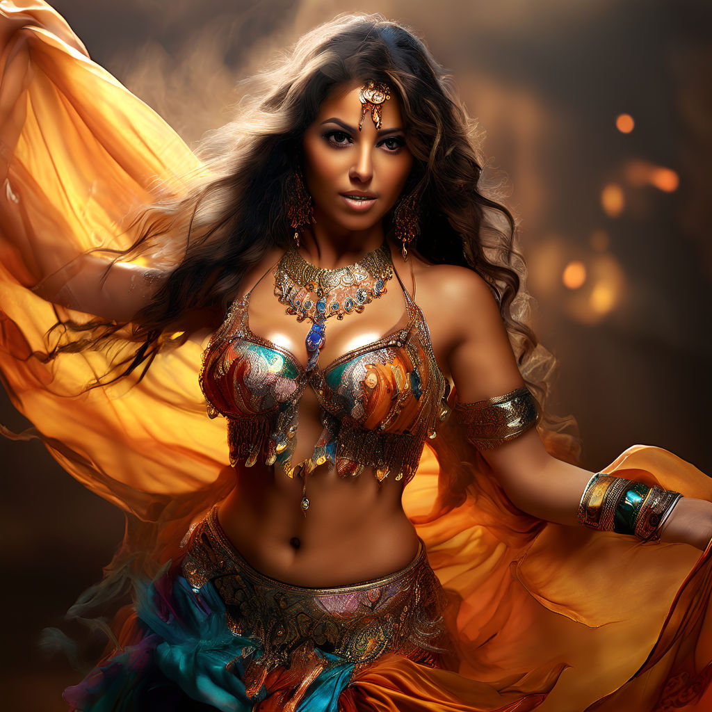 Belly Dancer is a luscious Bantu female dressed as a hot Belly Dancer