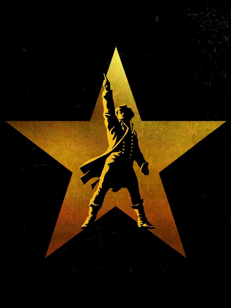 Heroic Silhouette on Gold Star Against Black Background Poster