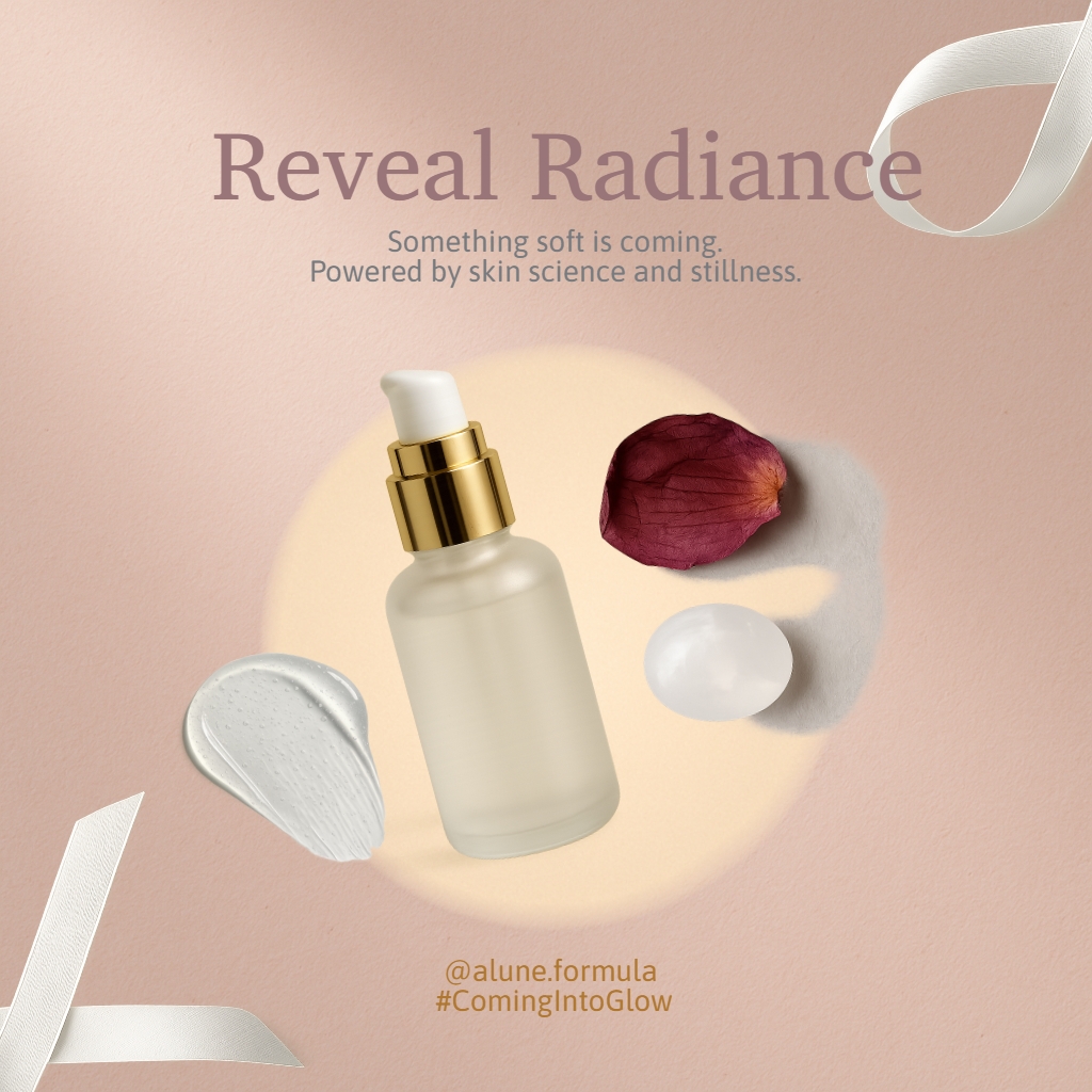 Minimalist Frosted Glass Bottle Advertisement for Skincare Instagram Posts