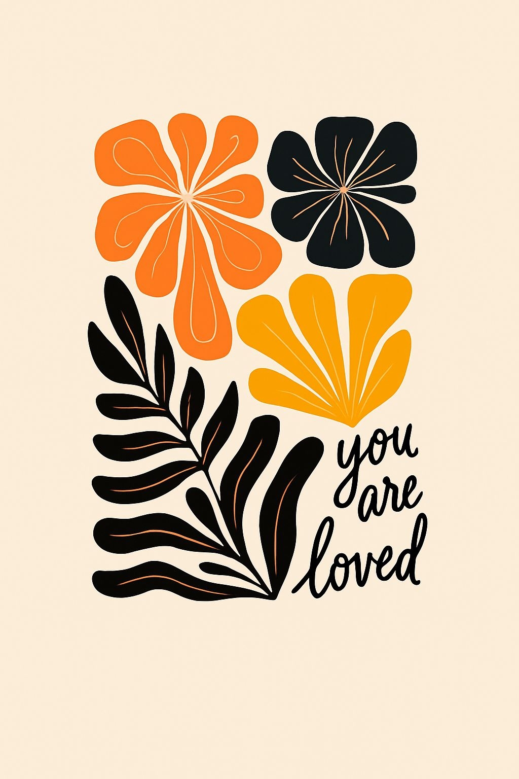 You Are Loved Minimalist Botanical Illustration T-Shirt