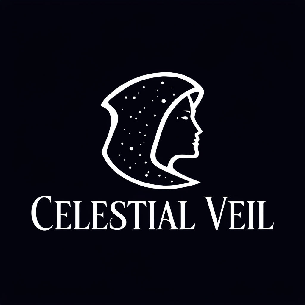 Minimalist Cosmic Celestial Veil Logo Design with Elegance