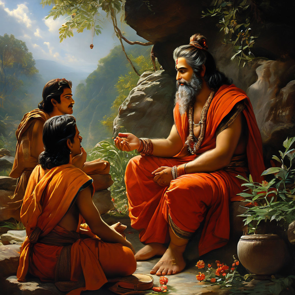 Rishi Valmiki imparting wisdom to his disciples by Rima Monalisha ...