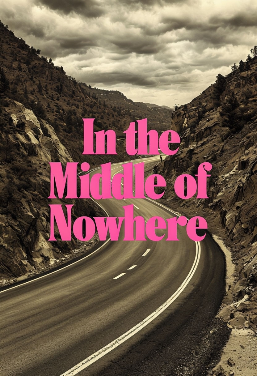 In the Middle of Nowhere Mountain Road Graphic Poster