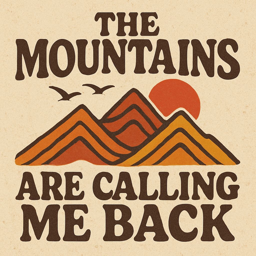 Vintage The Mountains Graphic Design Adventure Poster