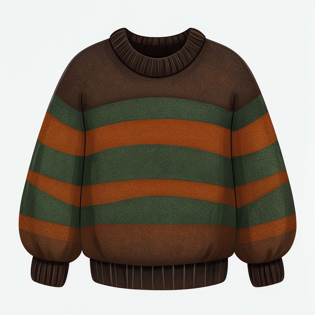 Cozy Horizontal Striped Sweater Illustration Sticker