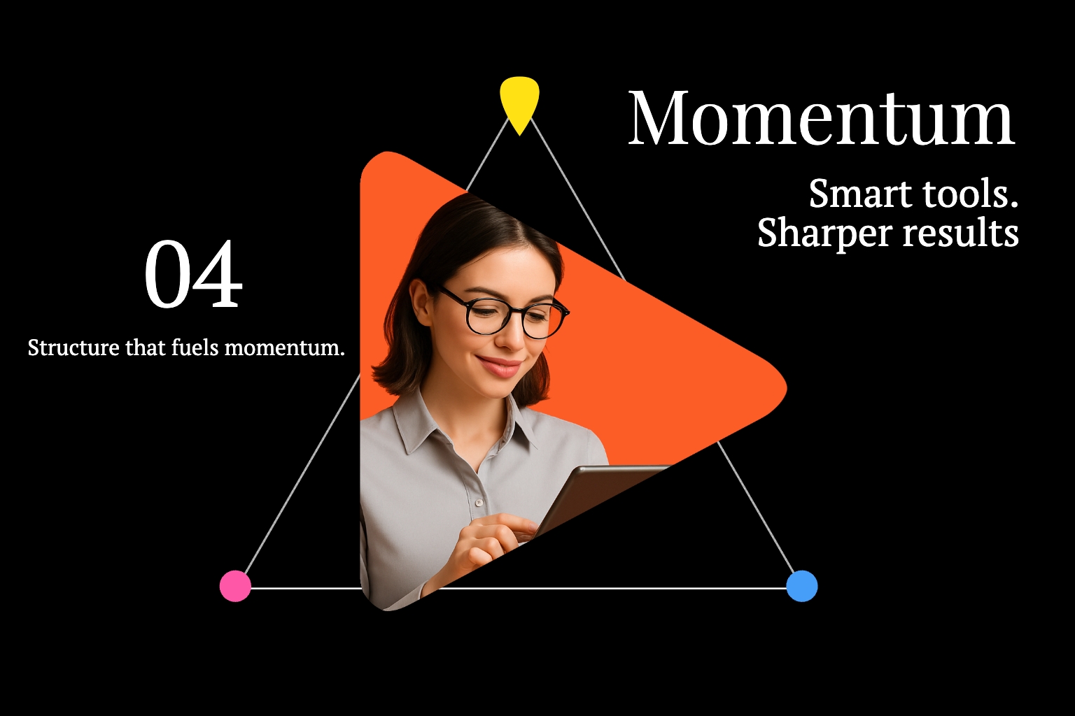 Modern Professional Woman with Tablet Promotional Banner
