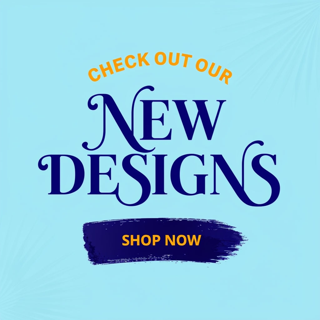 Promotional Graphic for New Designs with Shop Now Button Social Media Post