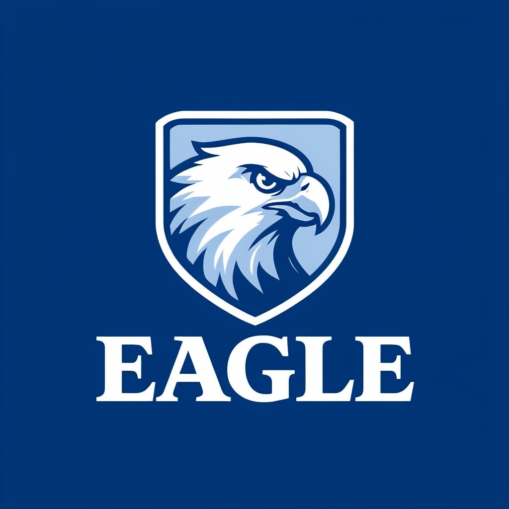 Stylized Eagle Head Logo in Navy Blue and Light Blue