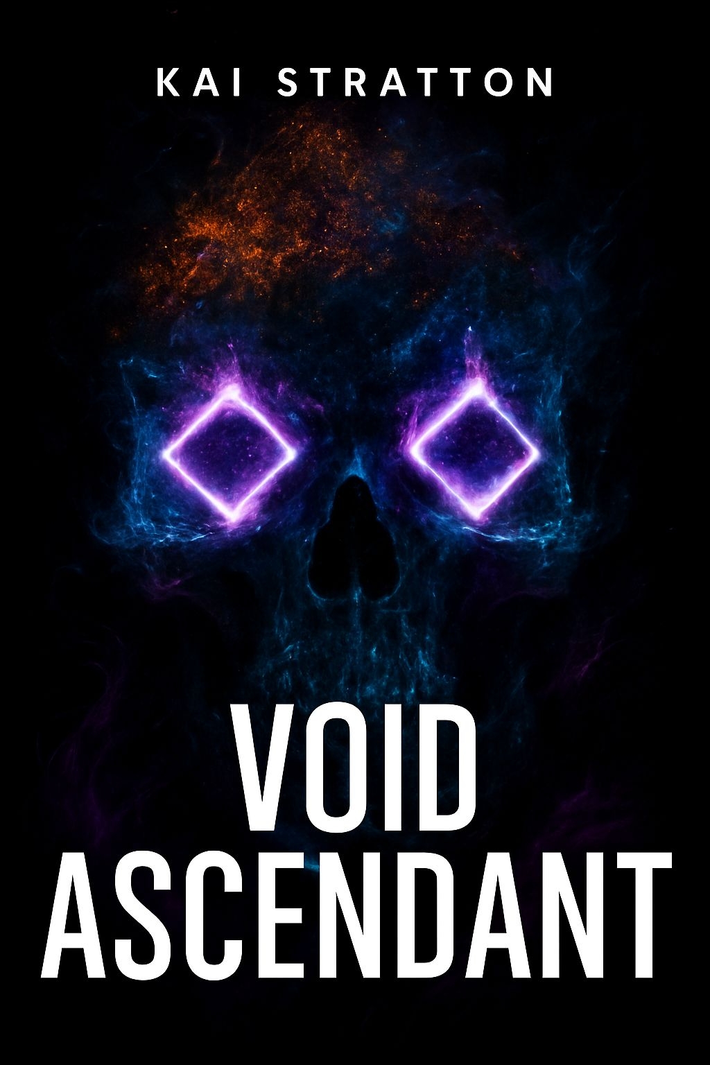 Neon Skull Cover Art for Void Ascendant by Kai Stratton EBook Cover