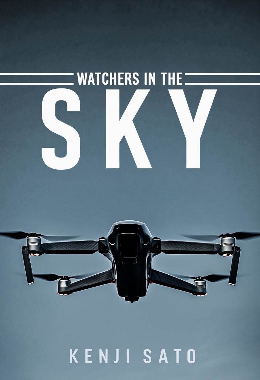 Modern Drone in Twilight Sky - Watchers in the Sky EBook Cover