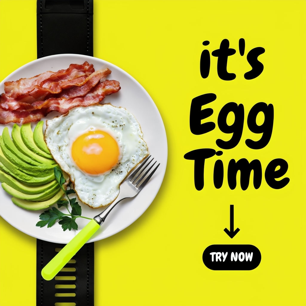 Delicious Breakfast Egg Time Promotion Graphic for Social Media Post