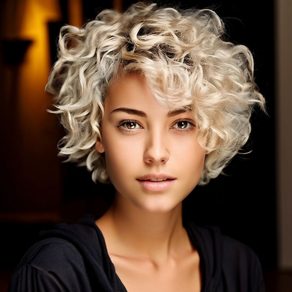 short dirty blonde curly hair