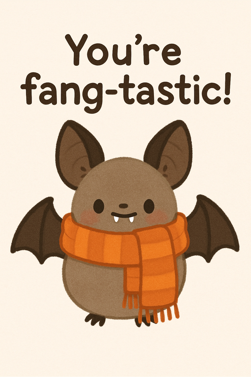 Cute Cartoon Bat Character with Orange Scarf Invitation Cards & Invites