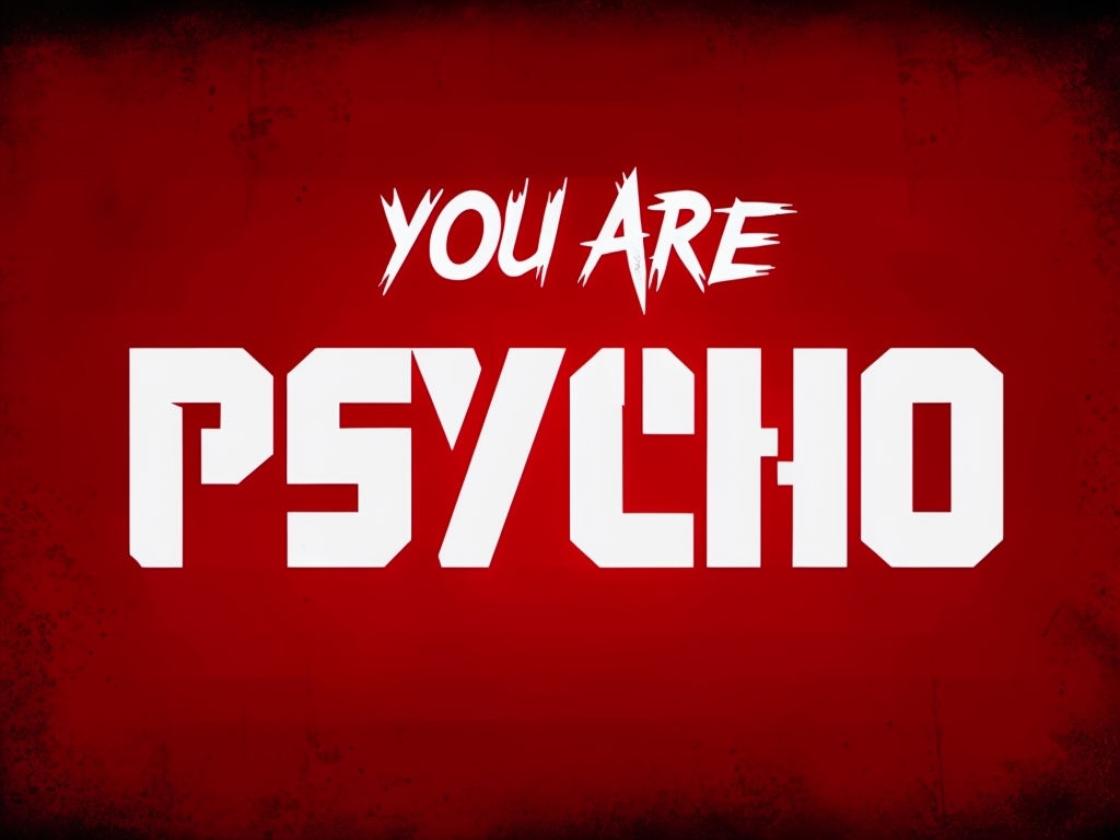 Distressed Red You Are Psycho Graphic Design Card Invitation