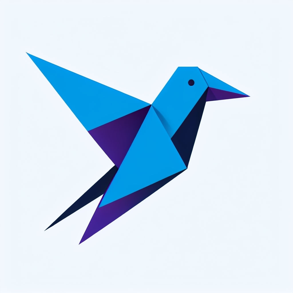 Dynamic Minimalist Geometrical Origami Bird Logo Design