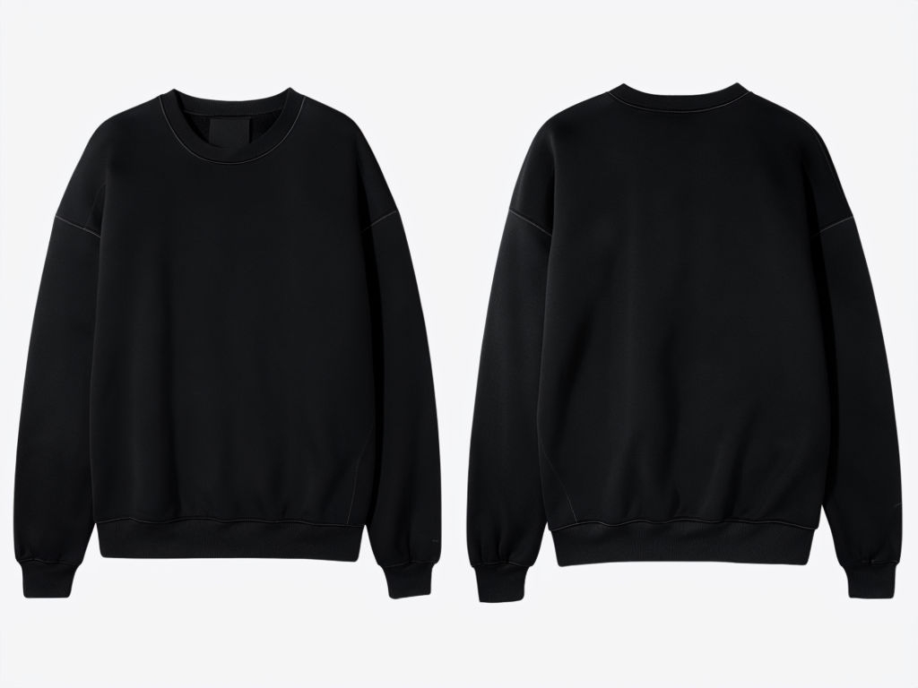 Minimalist Black Sweatshirts Front and Back Mockup
