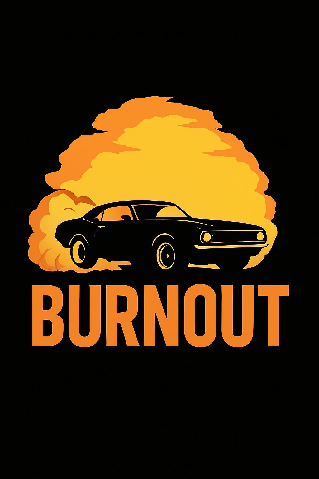 Dynamic Car Burnout Graphic T-Shirt Design