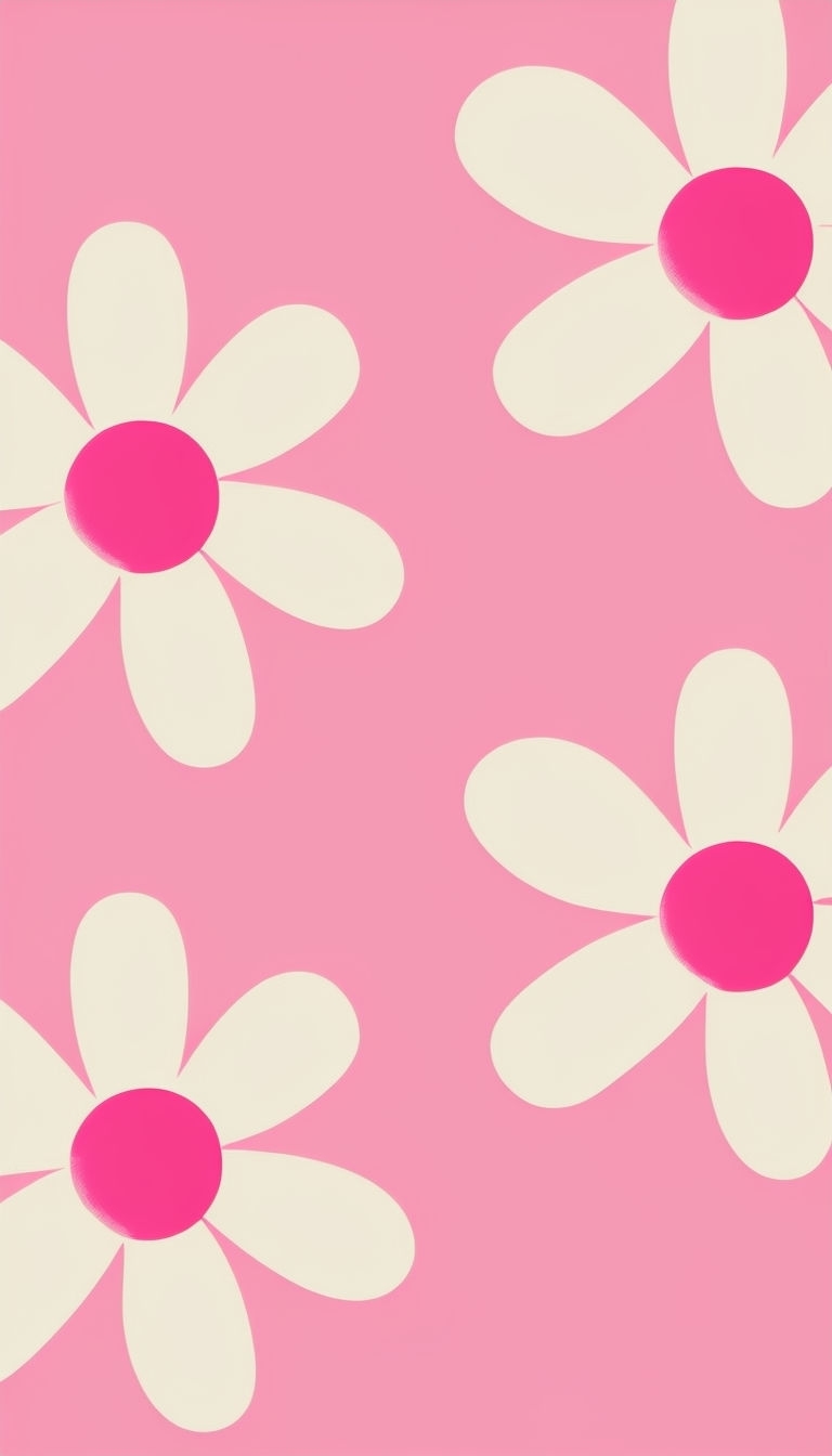 Stylized Daisy Flowers on Light Pink Background Phone Case Cover