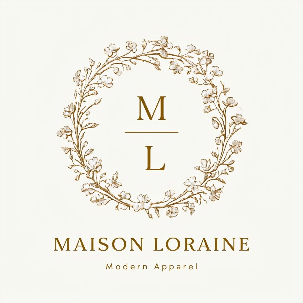 Elegant Antique Gold Floral Monogram for Maison Loraine Brand Monogram