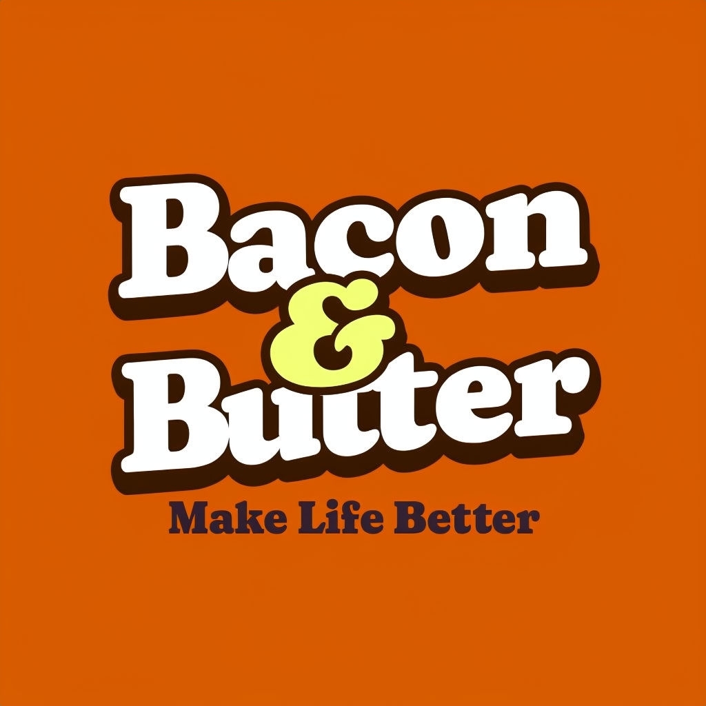 Playful Bacon & Butter Typography Design T-Shirt