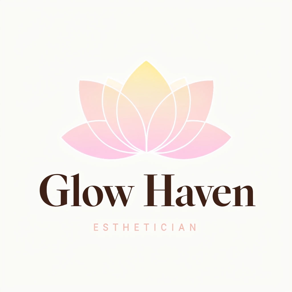 Elegant Lotus Flower Glow Haven Logo for Esthetician