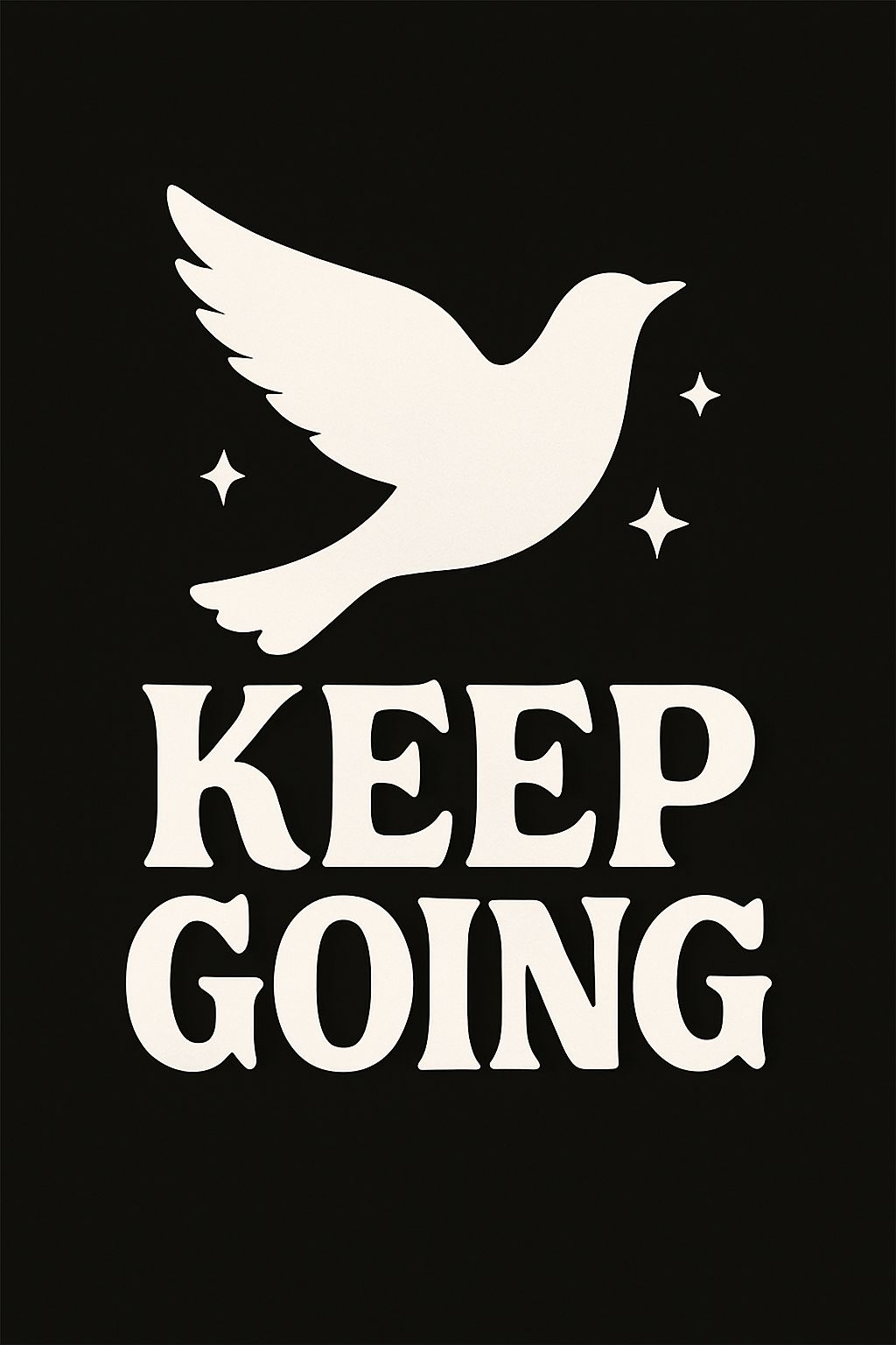 Minimalist Bird Silhouette Keep Going Motivational T-Shirt