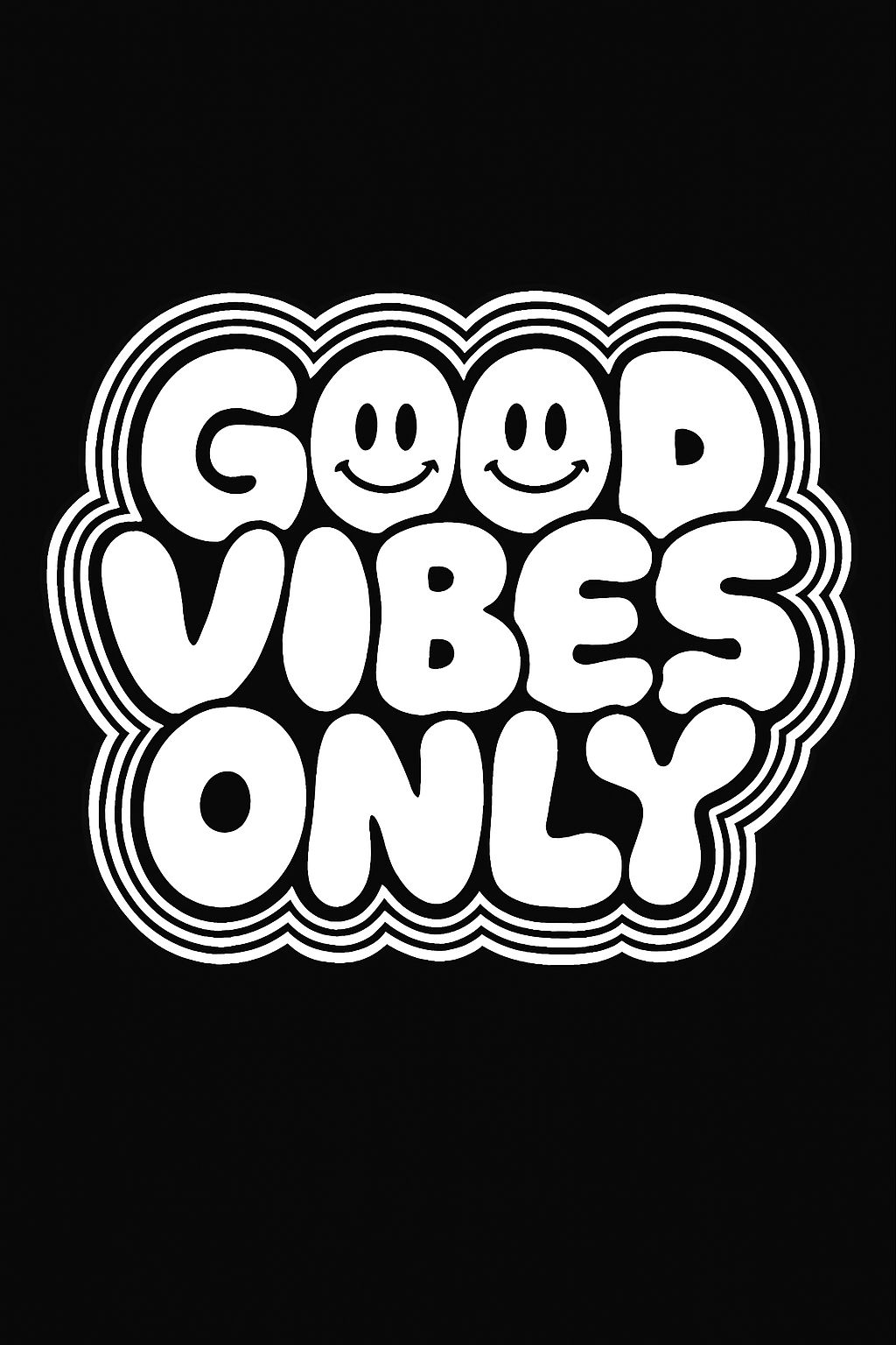 Good Vibes Only Playful Text Graphic T-Shirt