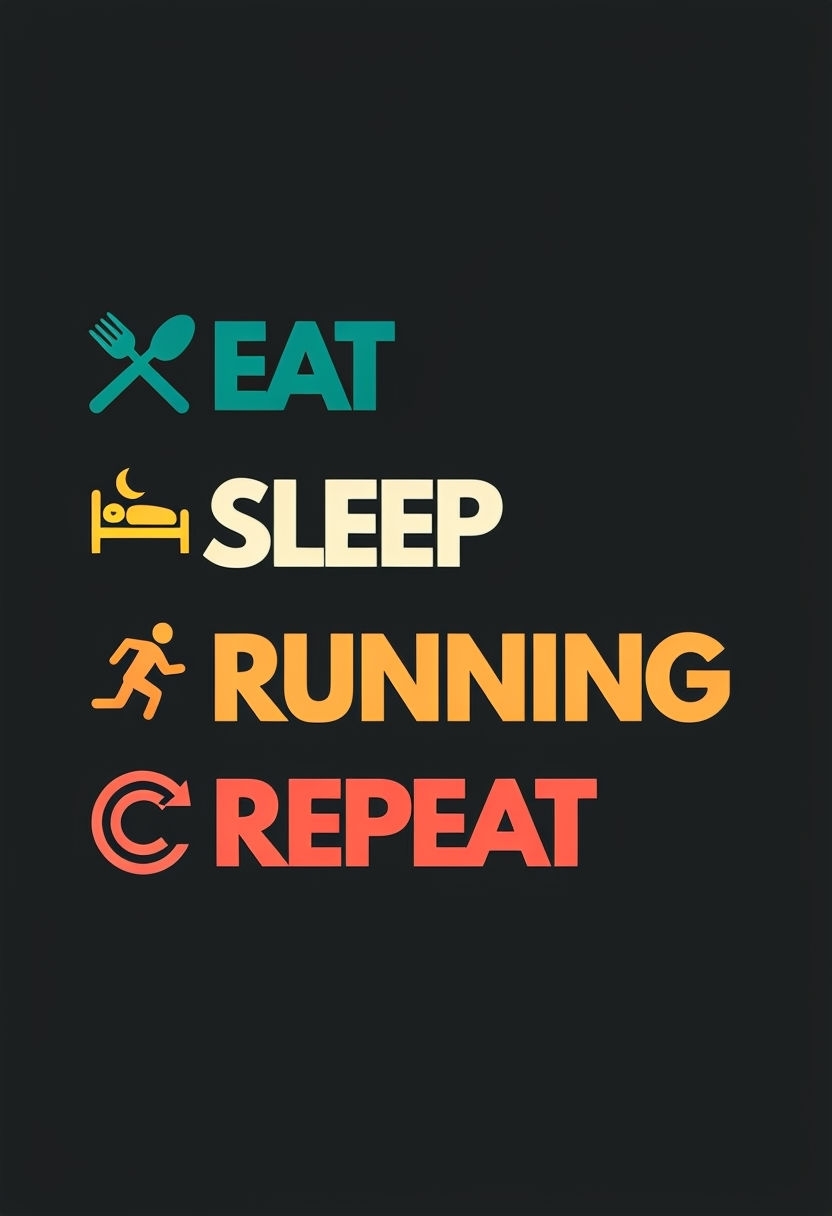 Motivational Minimalist Eat Sleep Run Repeat Poster