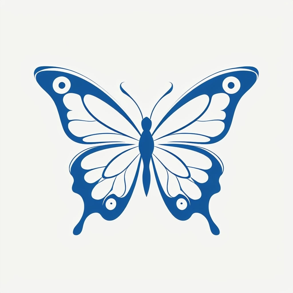 Minimalist Blue Butterfly Design for Elegant Hat Fashion