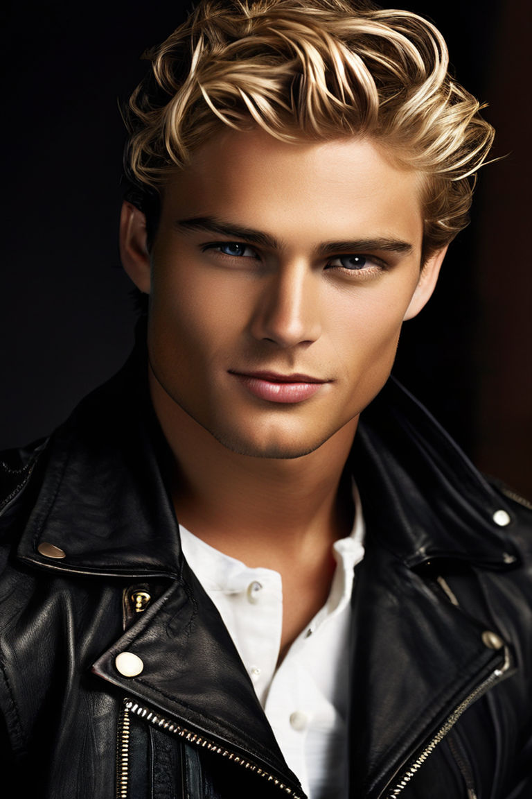 handsome blonde hunk male model