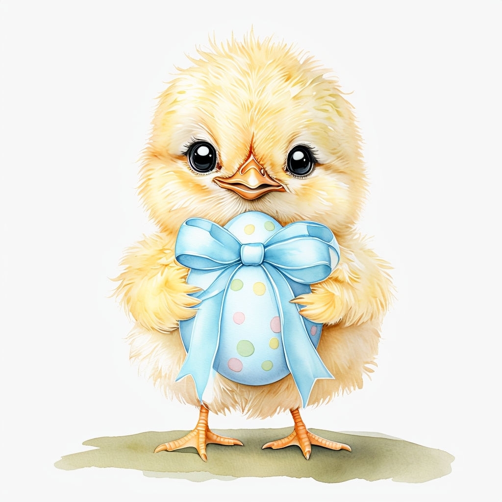 Adorable Watercolor Chick with Easter Egg and Bow Mug
