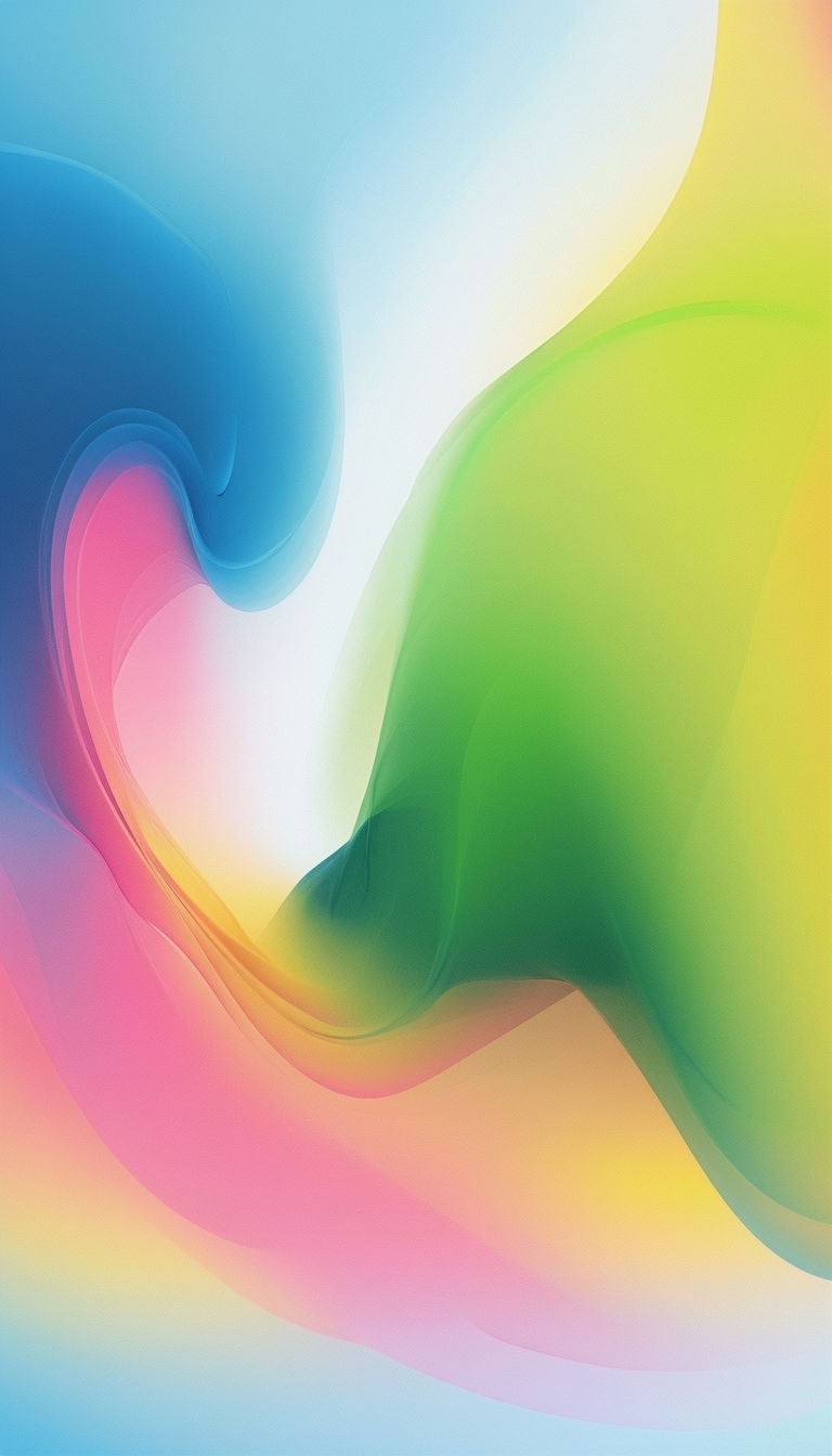 Vibrant Abstract Fluid Shapes with Smooth Color Transitions Mobile Wallpaper