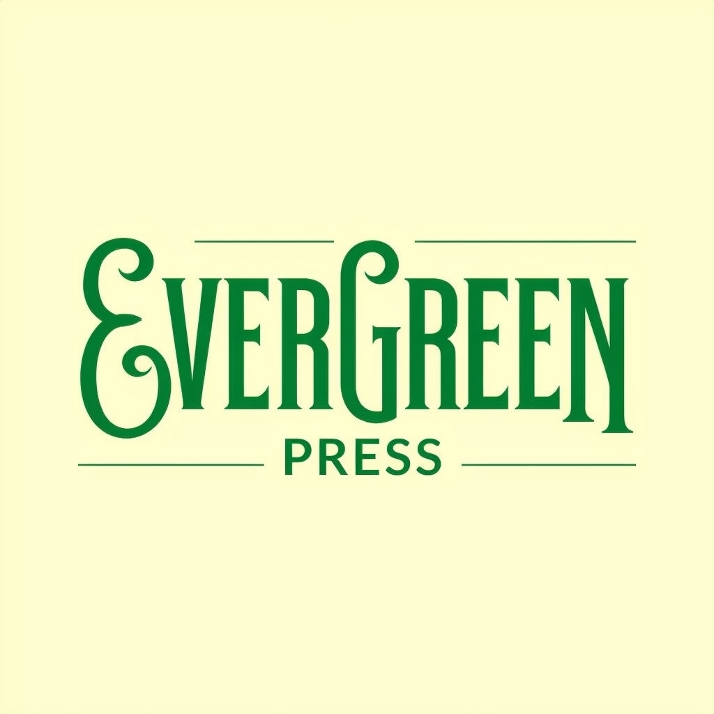 Elegant Minimalist Evergreen Press Vintage Typography Logo