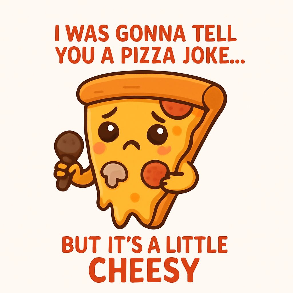 Cheerful Cartoon Pizza Slice with Microphone Funny Sticker