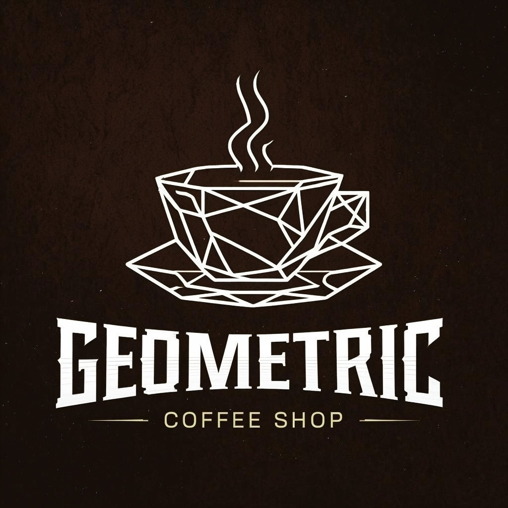 Sleek Geometric Coffee Cup Logo Design for Urban Coffee Shop Logo