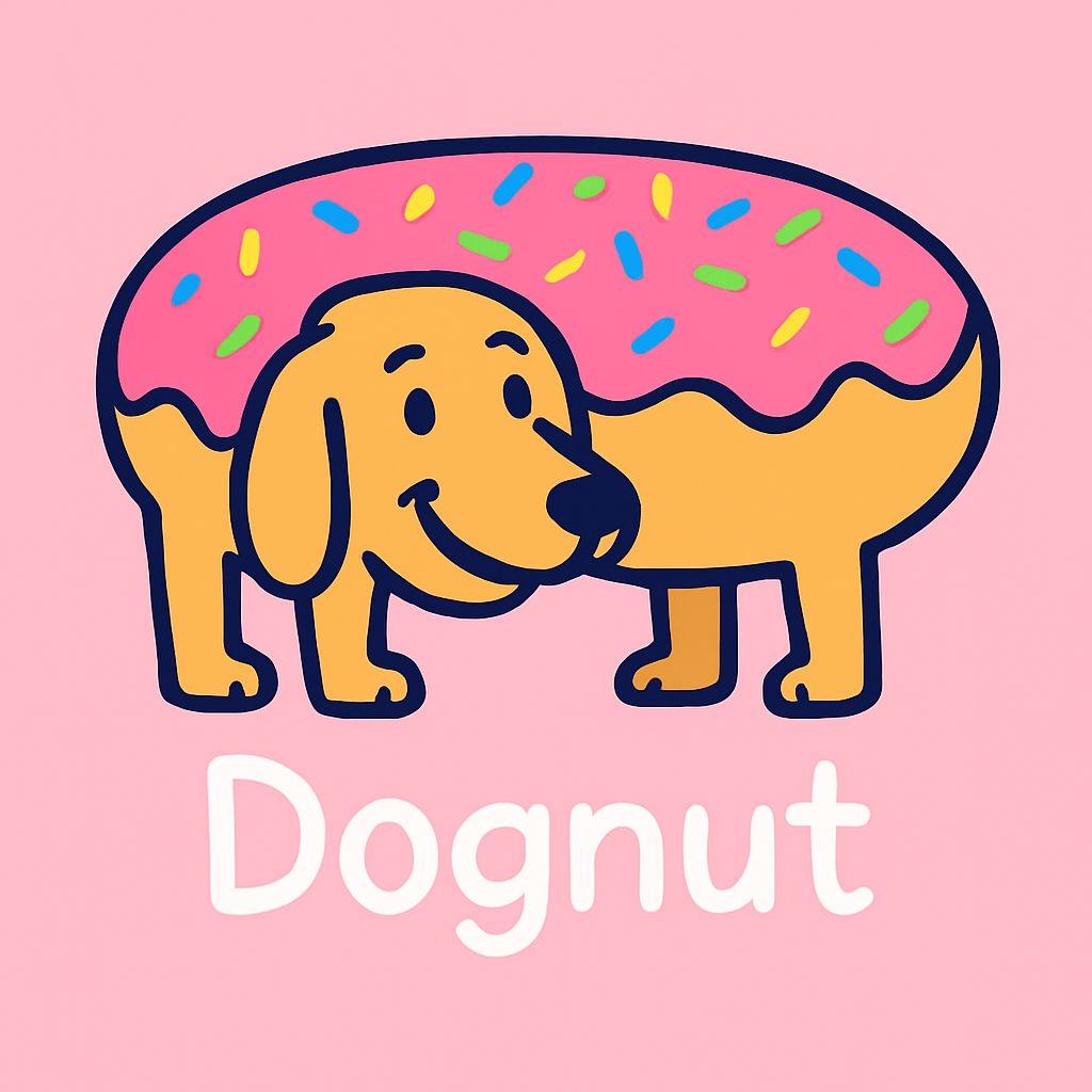 Playful Dognut Character Cartoon Illustration T-Shirt