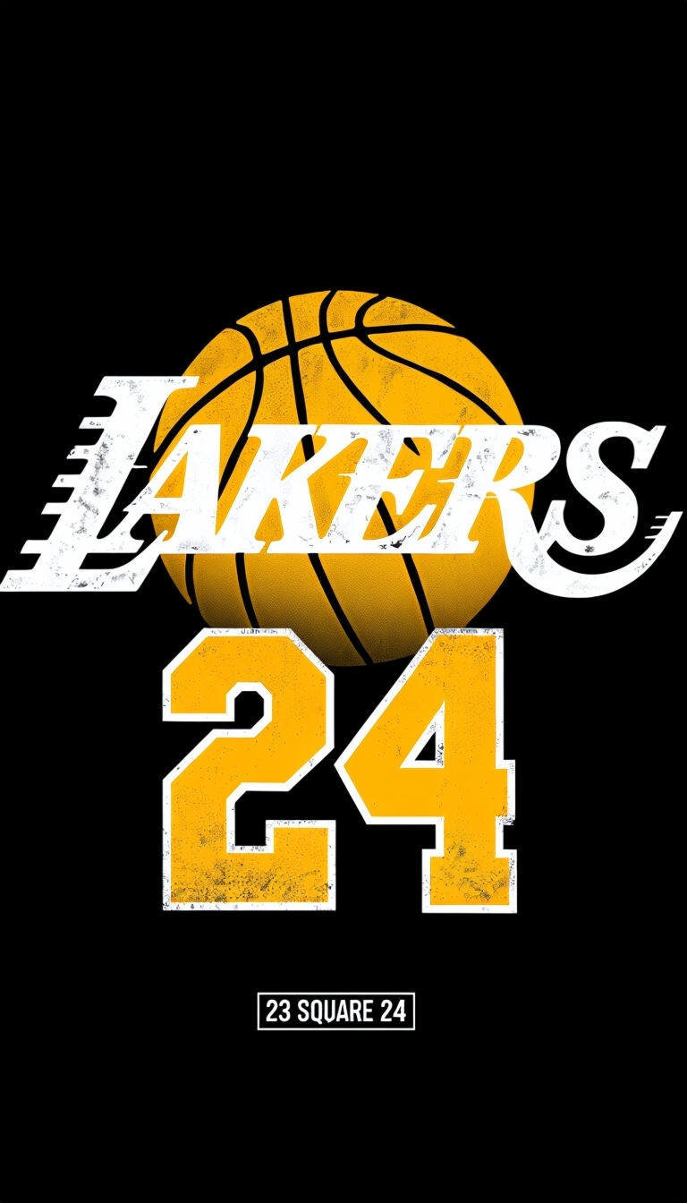 Vintage Lakers Logo and Number 24 Promotional Poster Phone Case Cover