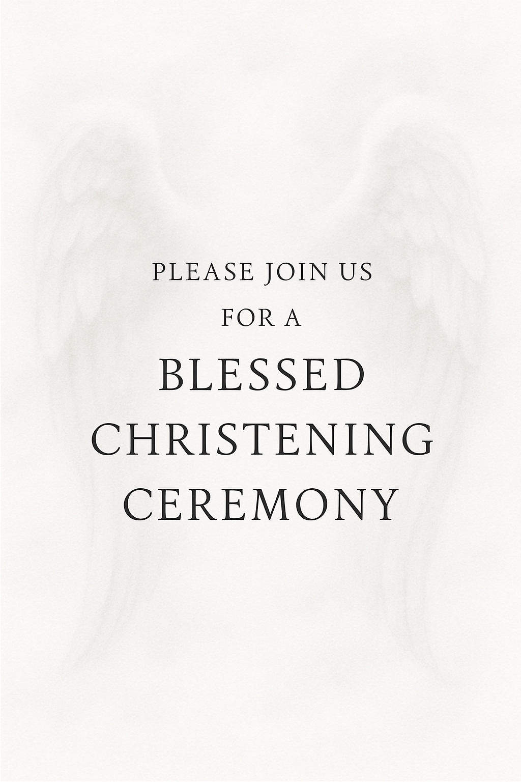 Elegant Minimalist Christening Ceremony Invitation Card
