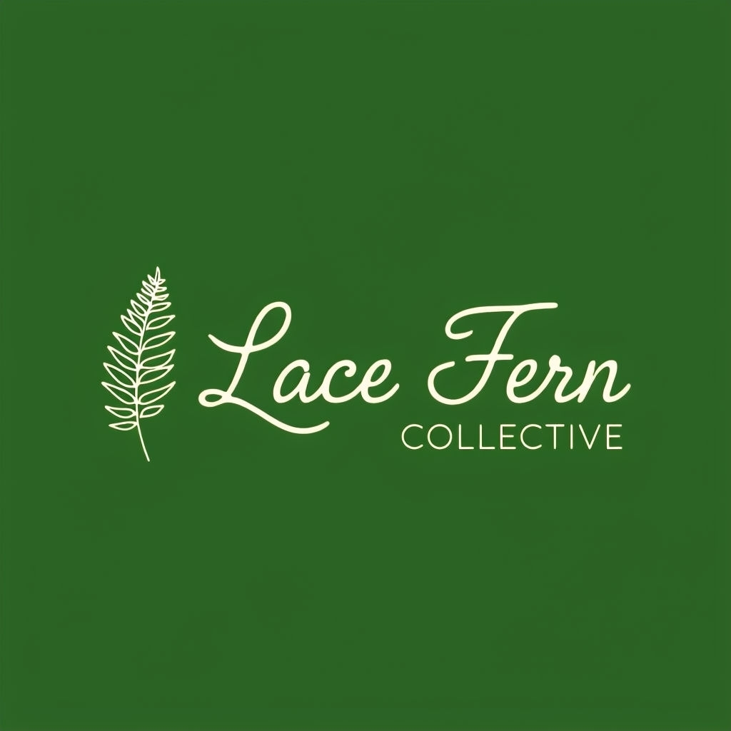 Elegant Lace Fern Boutique Logo with Nature-Inspired Design