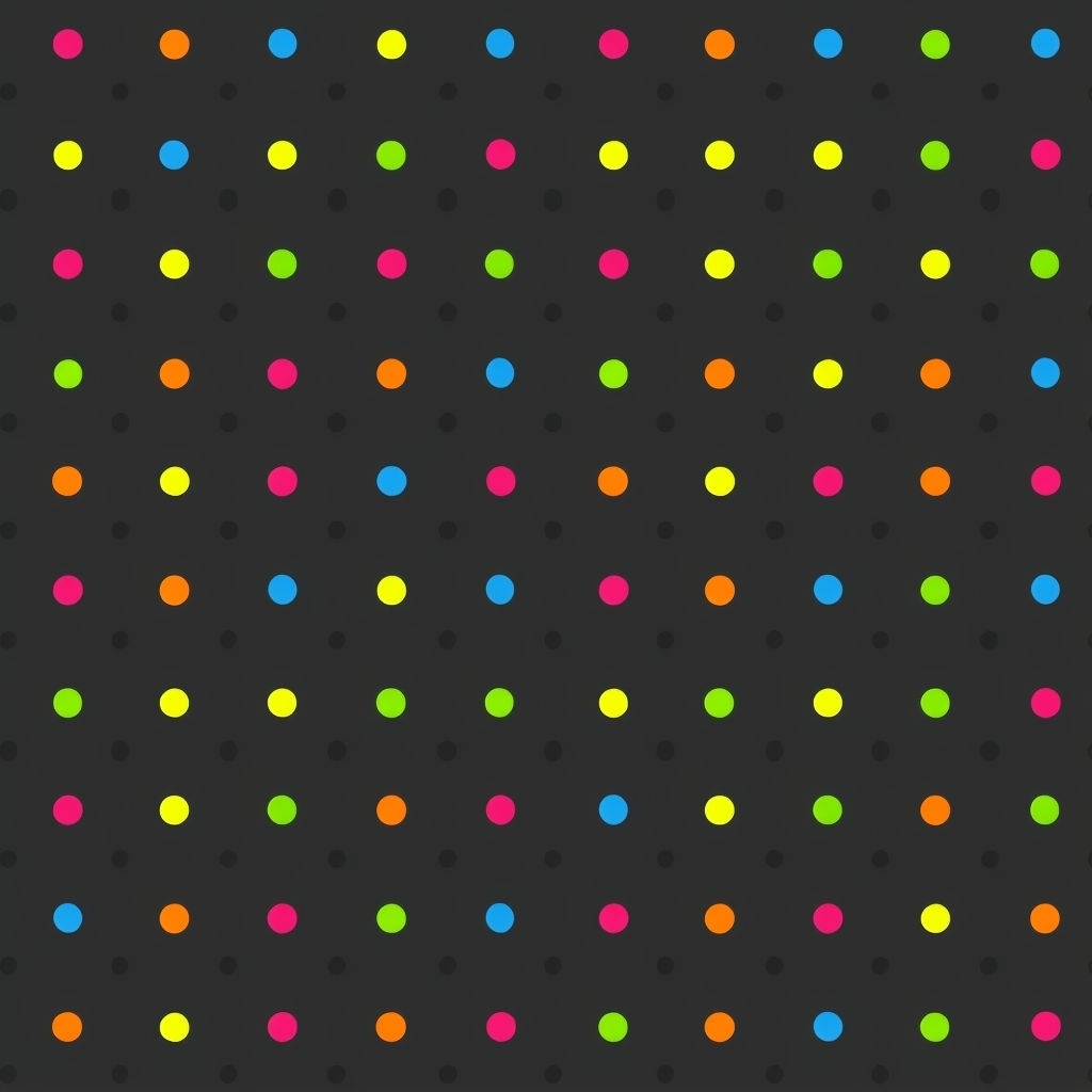 Colorful Polka Dots on Charcoal Black Seamless Pattern