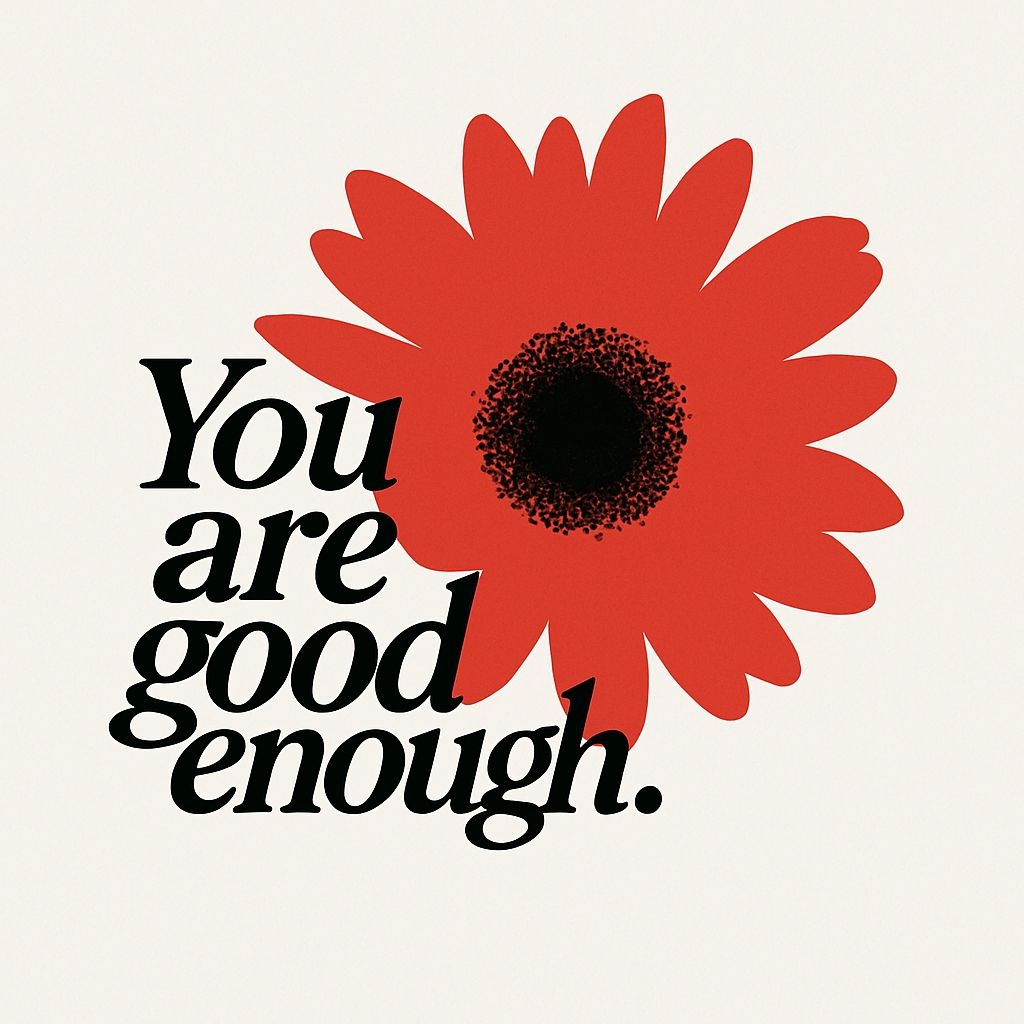 Vibrant Red Daisy Flower with Uplifting Message Mug