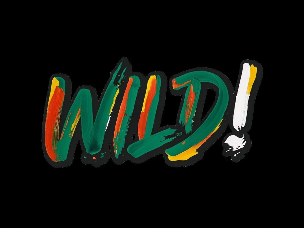 Bold Hand-Painted WILD! Typography Art T-Shirt