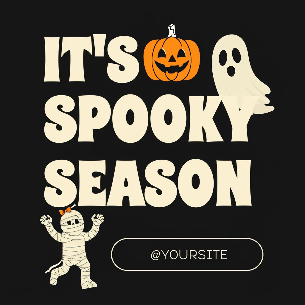 Playful Halloween It's Spooky Season Digital Graphic Design Social Media Post