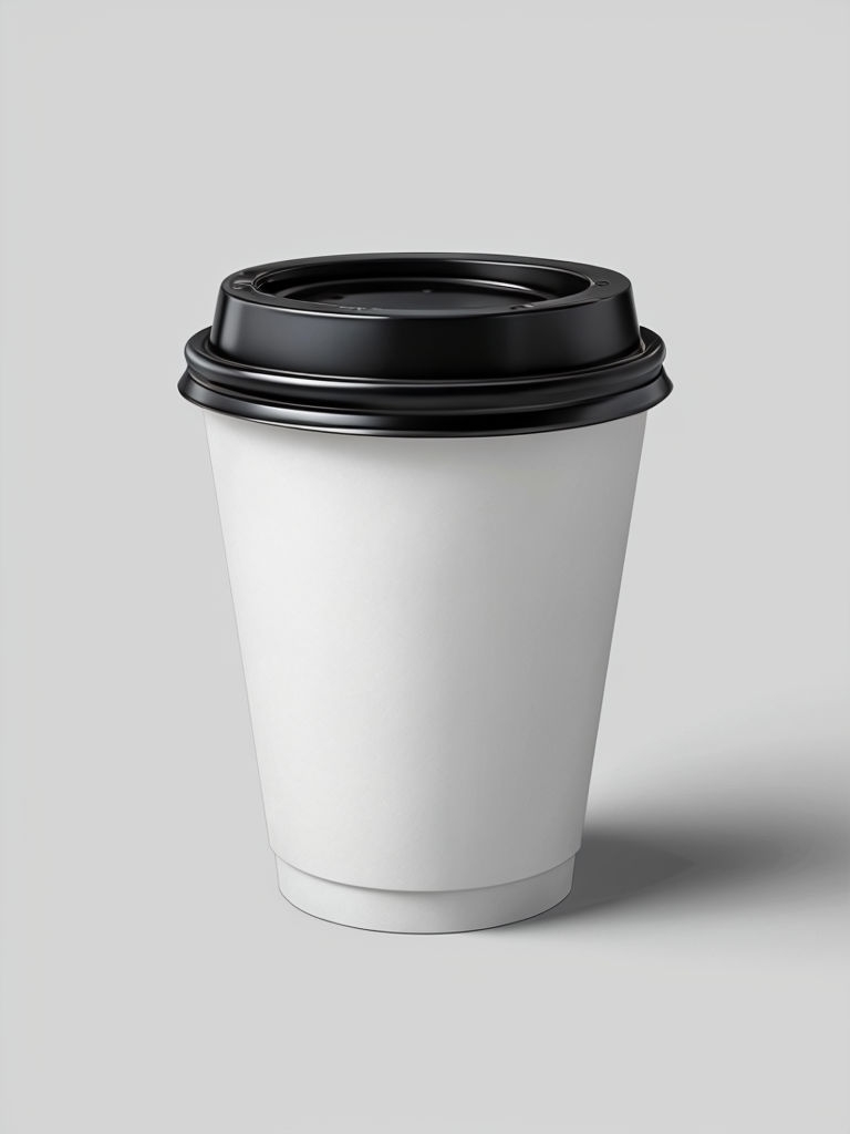 Minimalist Disposable Paper Coffee Cup Mockup