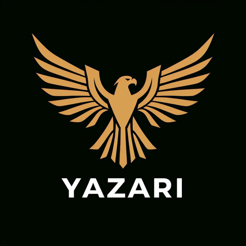 Minimalist Eagle Logo Design with Bold YAZARI Text
