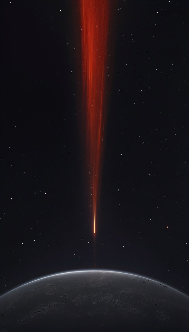 Stunning Cosmic Scene with Shooting Star and Planet Mobile Wallpaper