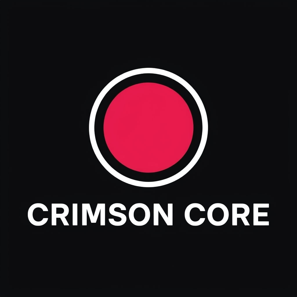 Modern Minimalist Crimson Core Logo Design for Tech or Energy Company