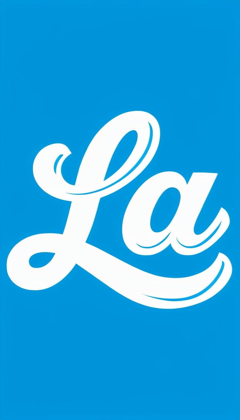 Elegant Cursive LA Logo Design on Vibrant Blue Background Phone Case Cover