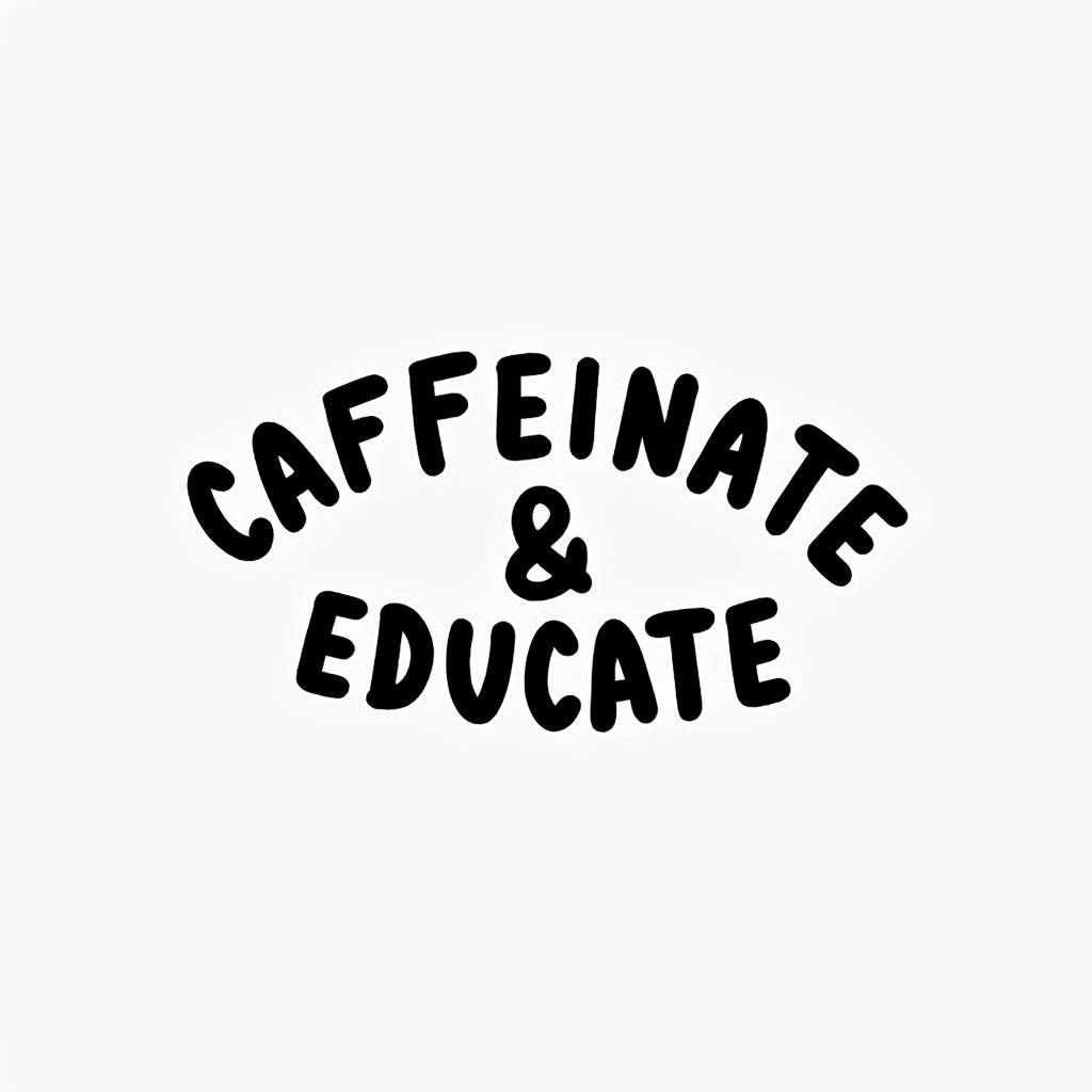 Caffeinate & Educate Minimalist Typography Art Poster