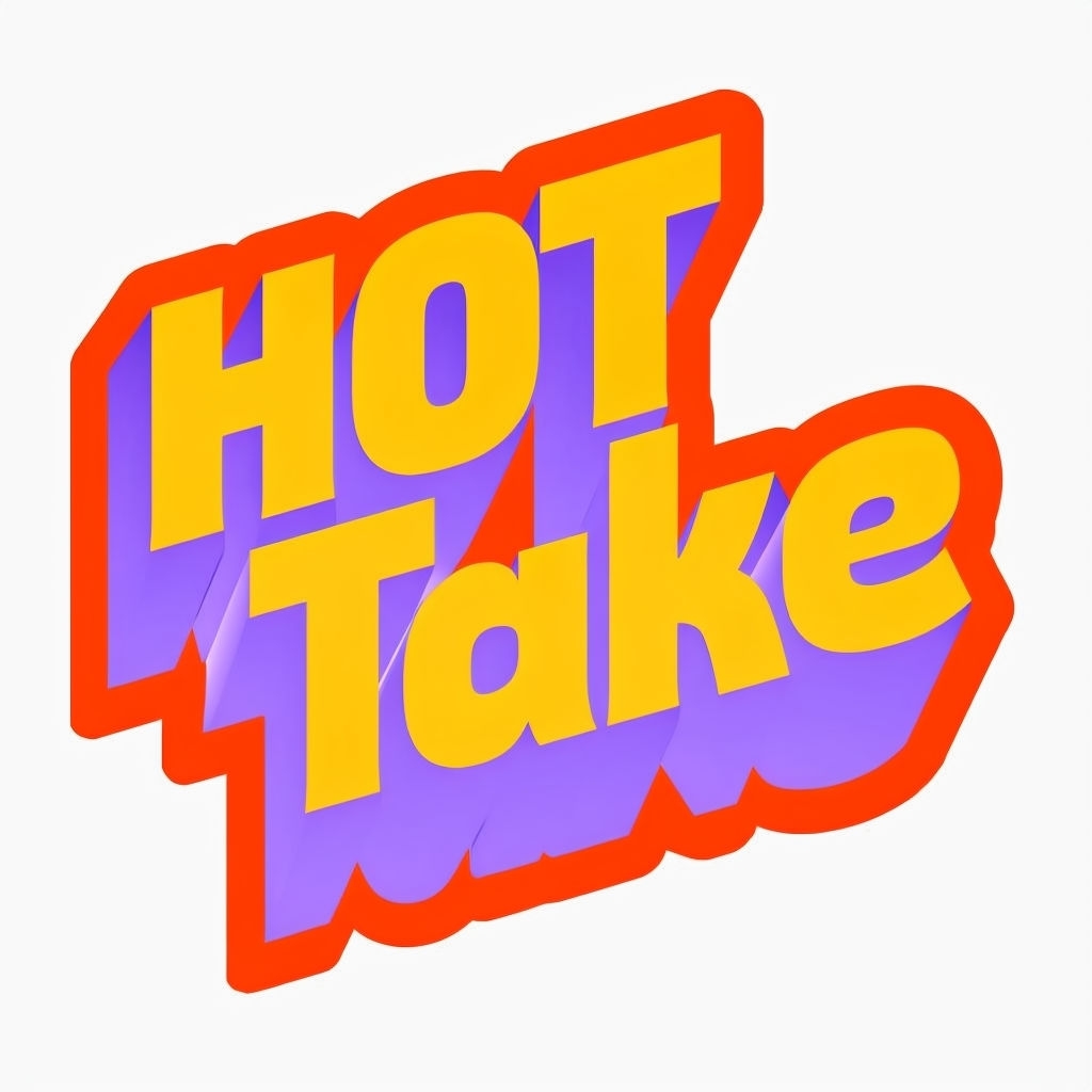 Bold Retro 'HOT Take' 3D Typography Digital Design Poster